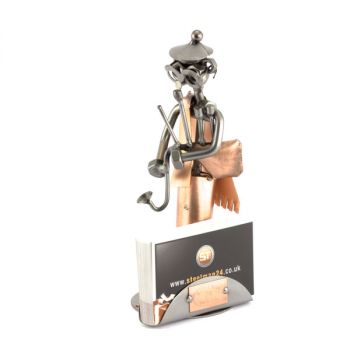 DUDELSACKSPIELER MIT VISITENKARTEN-HALTER