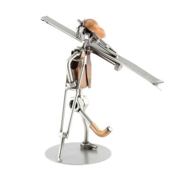SKIER ON CRUTCHES - METALMAN