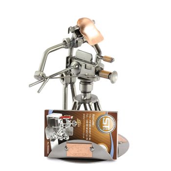 KAMERAMANN MIT STATIV U.VISITENK.HALTER