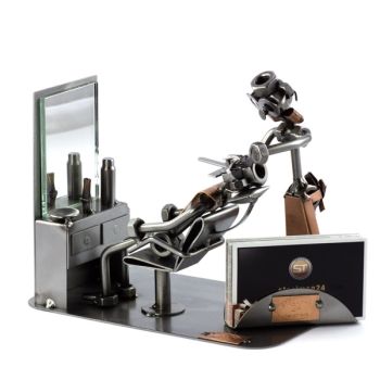 BARBER WITH BUSINESS CARD HOLDER