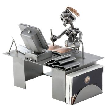 PC-COMPUTER (FRAU) MIT VISITENKARTEN-HALTER