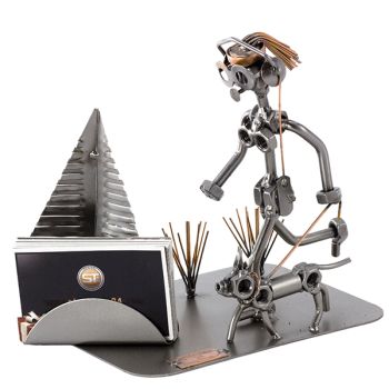 JOGGER (FEMALE) WITH HER DOG WITH BUSINESS CARD HOLDER