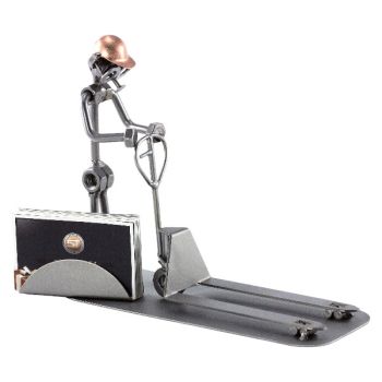 LOGISTICIAN WITH PALLET TRUCK BUSINESS CARD HOLDER