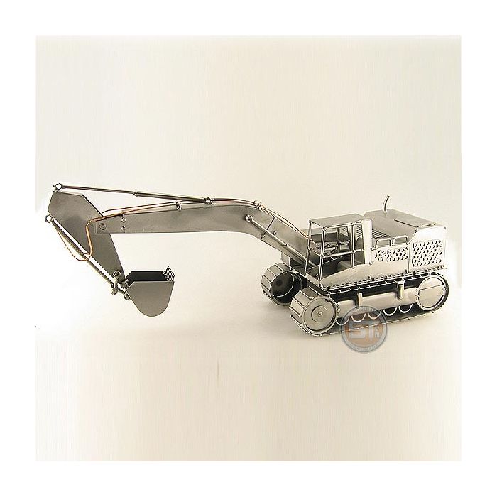 Steelman24 I Figurine En Métal Excavateur Avec Plaque De